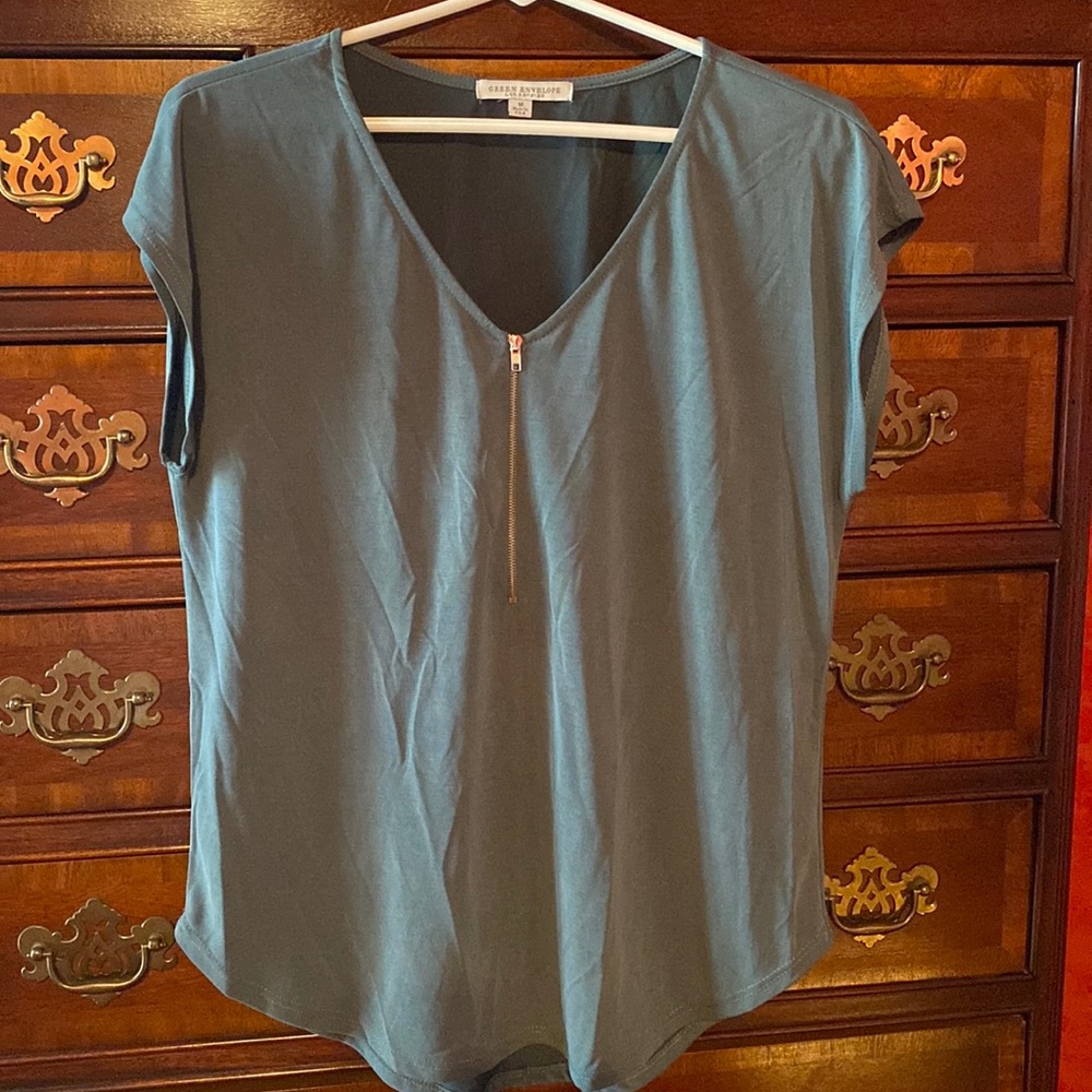 Size medium Green Envelope dress top